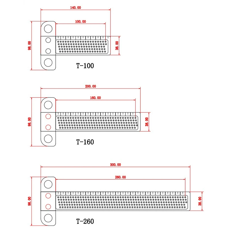 

Woodworking Scribe T-type Ruler Hole Scribing Ruler Drawing Marking Gauge Crossed-out Measuring Tools Woodworking Tools