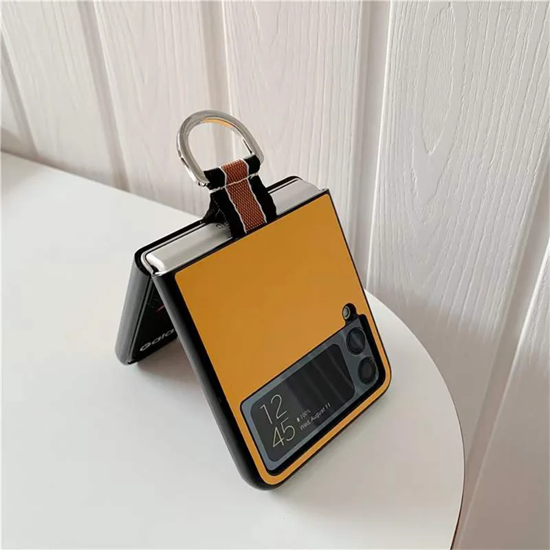 

For Samsung Galaxy Z Flip 3 5G Solid Color with Finger Ring Back Cover Fashion Shockproof Cases For Galaxy Z Flip 3 Back Cover