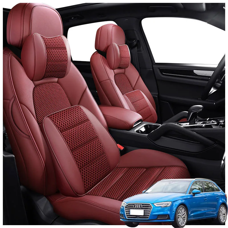 

Кожаные чехлы для автомобильных сидений на заказ, товары для Audi A3 2014 2015 2016 2017, аксессуары для интерьера