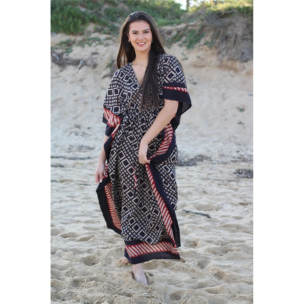 Женское пляжное платье накидка на бикини с принтом Повседневная пляжная туника