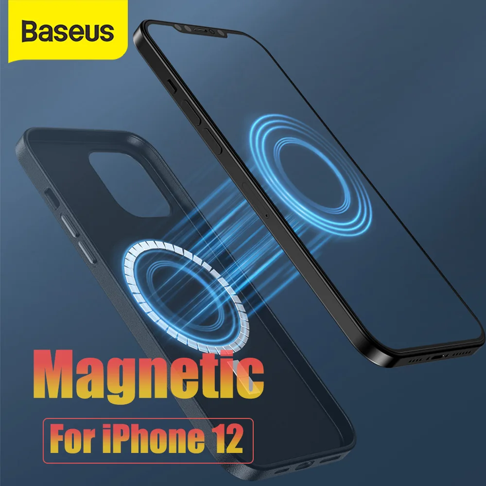 

Baseus Magnetic Leather Case For iPhone 12 Pro Max Phone Cover For Phone Back Case Original For iPhone Case Full Cover Simple