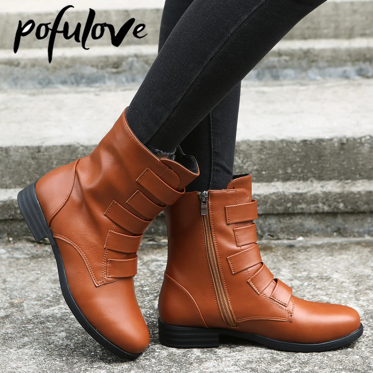 

Женские ботинки из ПУ кожи, Размеры 35-43