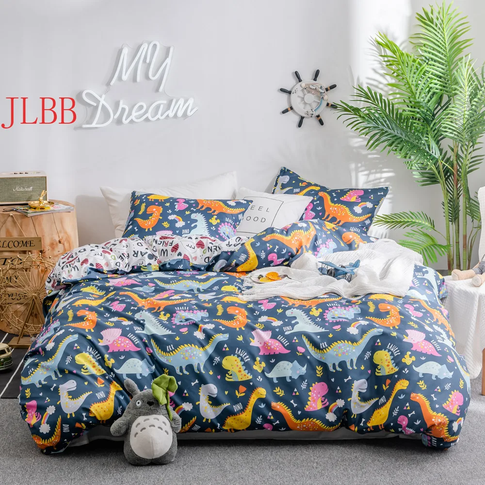 

Комплект постельного белья с мультипликационным принтом, двуспальный комплект постельного белья с защитой от морщин и аллергии, легкий ком...