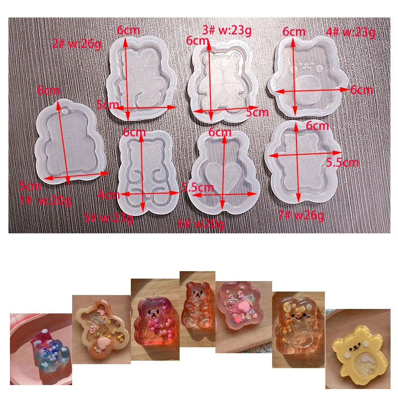 DIY милый медведь шейкер форма ручной работы силиконовые аксессуары для ювелирных
