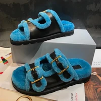 winter new indoor warmth with home open toed hollow cotton slippers women%e2%80%b2s fashion warm all match fur cotton slippers