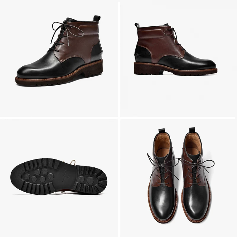 BeauToday/женские ботильоны из натуральной коровьей кожи с круглым носком на