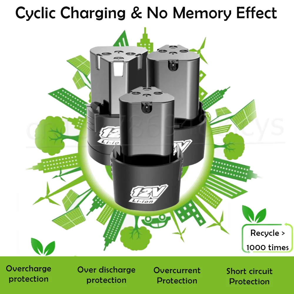 Набор литий-ионных аккумуляторных батарей 12 В для электроинструментов