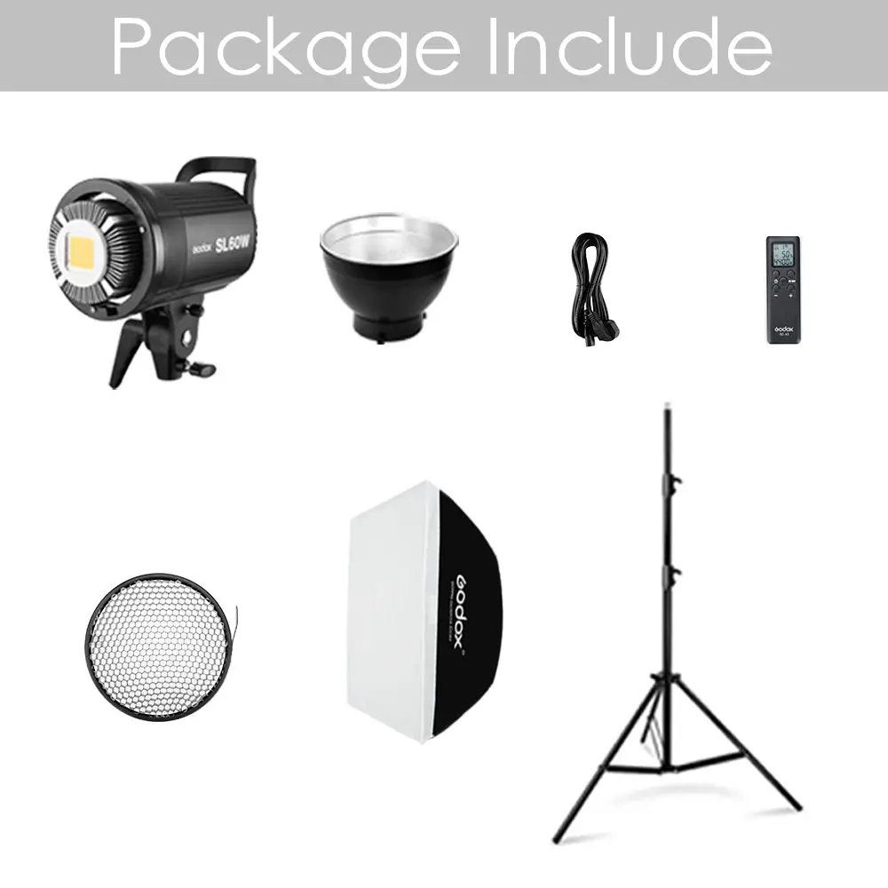 Godox светодиодный светильник SL-60W SL-100W SL-150W SL-200W 5600 к Bowens светодиодный видео светильник непрерывного светильник комплект с светильник подставка софтбокс