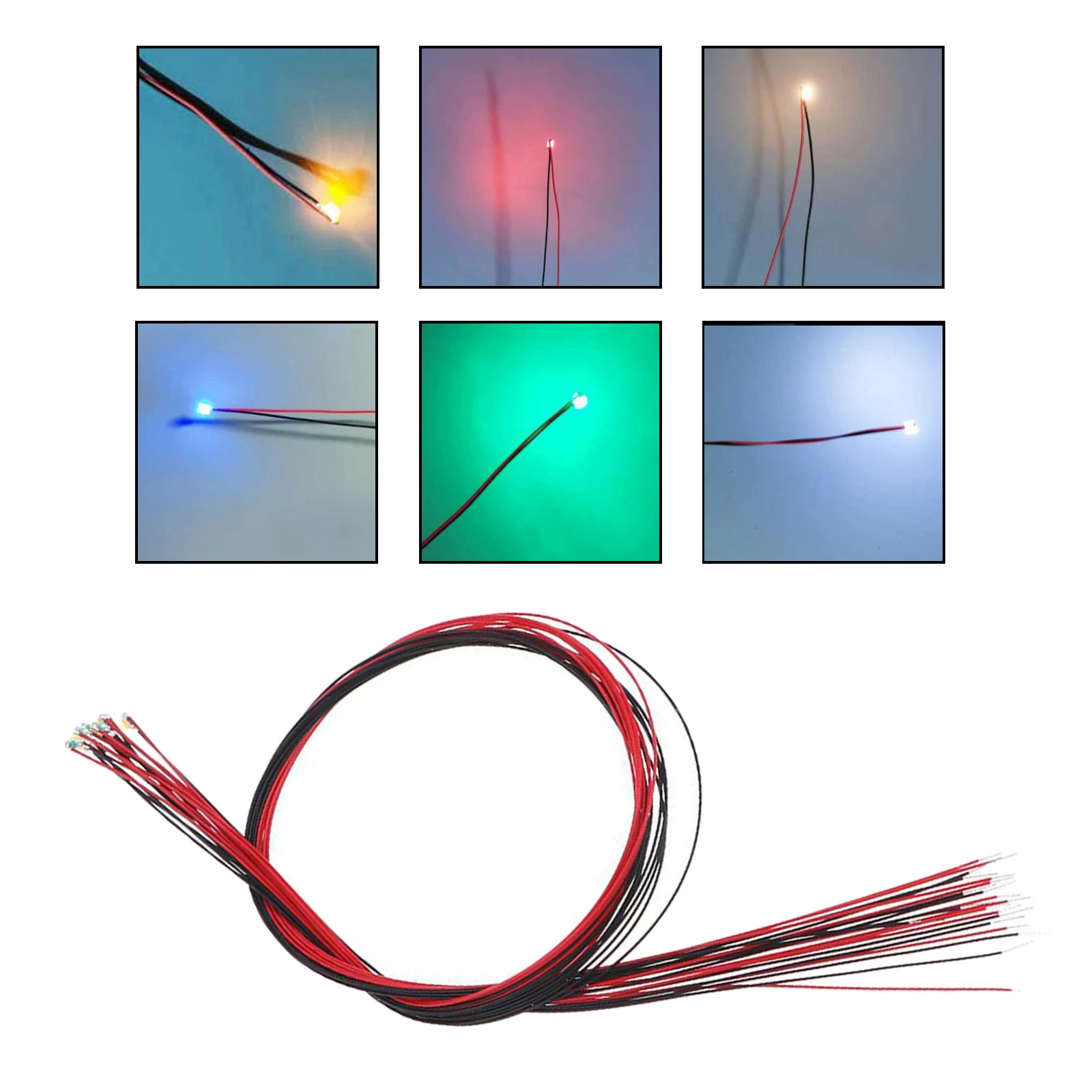 Minil&aacute;mpara precableada de un solo cabezal, luces LED para decoraci&oacute;n de casa de mu&ntilde;ecas, 30 Uds.-0