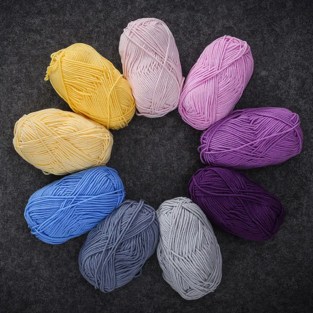 (46-57) пряжа для вязания крючком молочная хлопчатобумажная Детская шерстяная