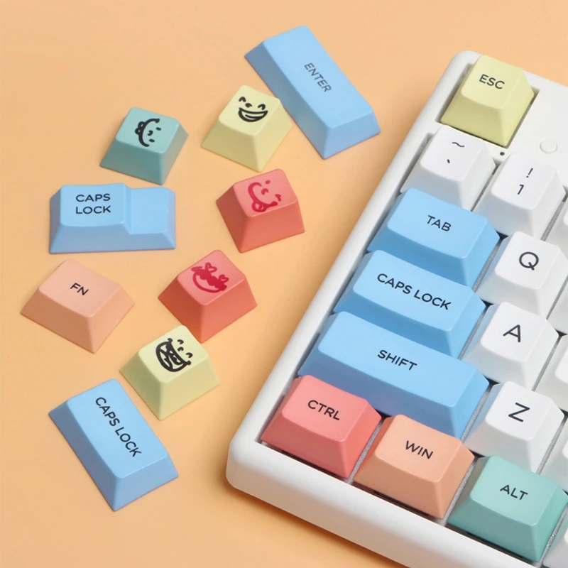

Cherry Profile ANSI 117 Keys PBT Chalk Sleeve Keyset Keycaps Dye Subbed for Cherry MX Switches Mechanical Keyboard