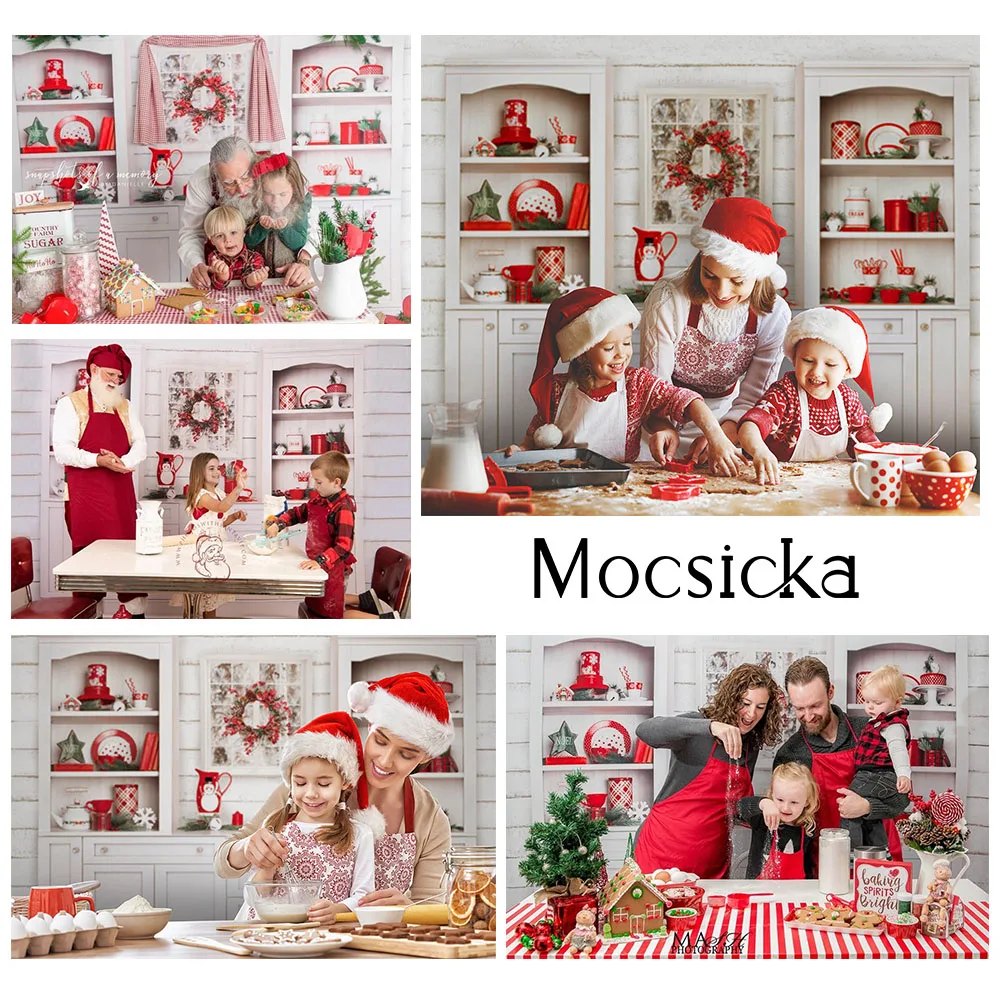 Рождественский кухонный фон для фотосъемки буфет украшения рождественской