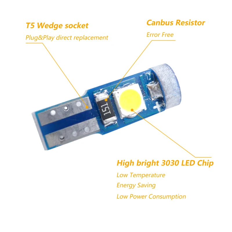 Светодиодные лампы T5 10 шт. чип 3030 Led 3SMD W3W W1.2W 70 73 74 79 85 светодиодсветодиодный для