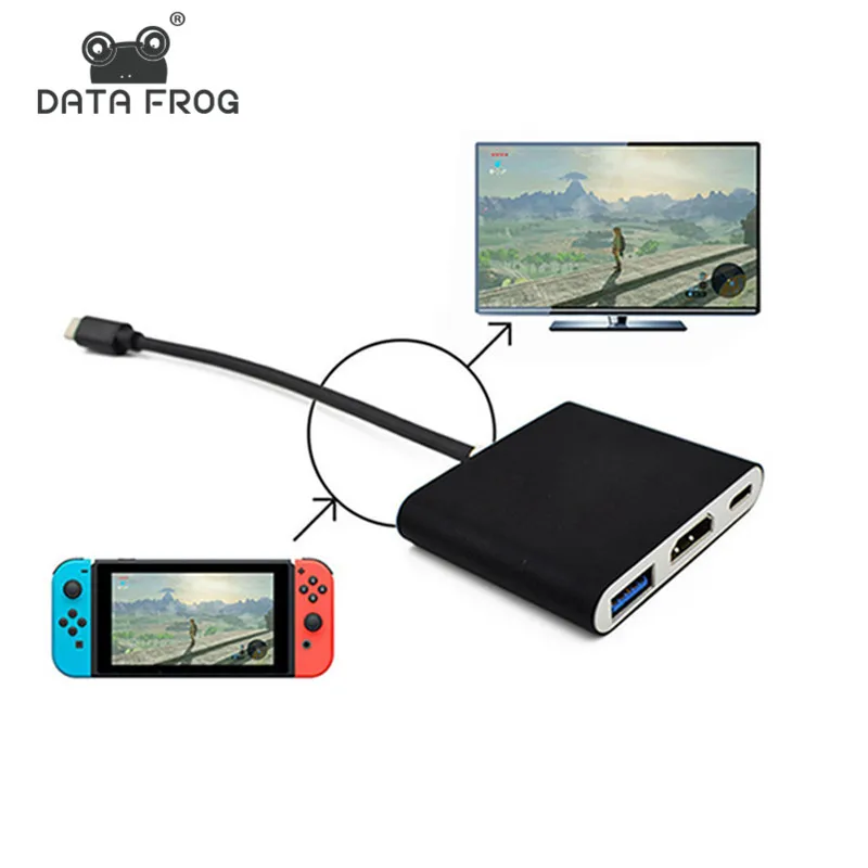 Адаптер для передачи данных Frog HDMI type-C для концентратора USB-C-HDMI Mini Dock станция HD для MacBook Xiaomi ноутбук телефон