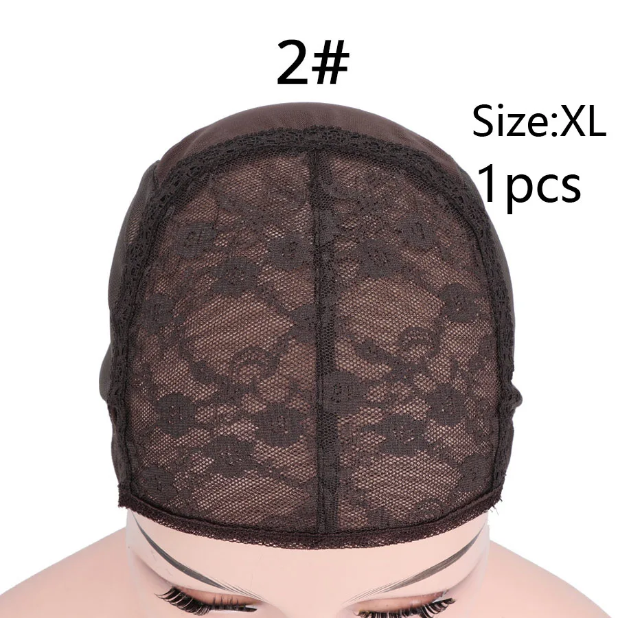 NO.2-XL 1Pcs Plussign, парик, шапка для волос, сетчатый парик, материалы для изготовления, настраиваемая Крышка для парика, черный, коричневый, блондин, двойная Кружевная Сетка, крышка Xl/L/M/S, 4 размера - Цвет: NO.2-XL 1Pcs