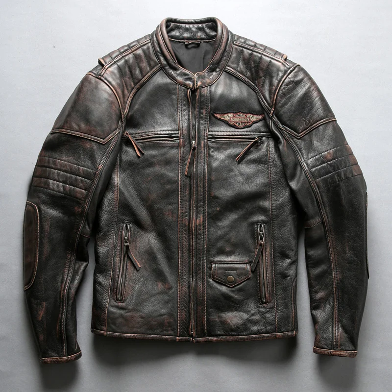

Male Thick Soft Cow Leather Jacket Brand Designer Vintage Genuine Leather Pilot Jacket Male Large Size Motorcycle Rider Coats