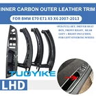 Чехол для BMW E70 E71 07-13, 7 шт.компл., LHD, с левым приводом, из углеродного волокна, с внутренней ручкой, кожаный, отделка подлокотника