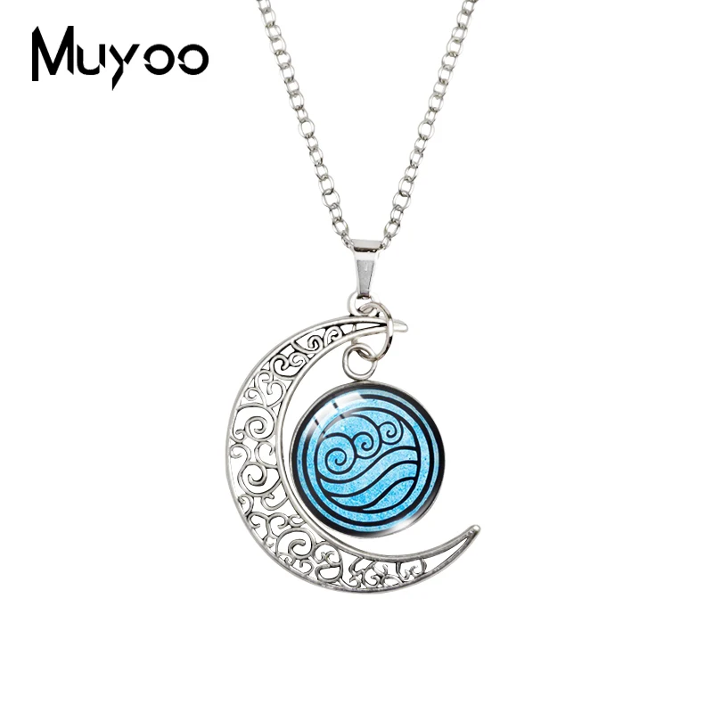 Фото 2020 New Avatar The Last Airbender Moon Necklace Printed Photo Pendant Glass Dome Necklaces Round Jewelry №1