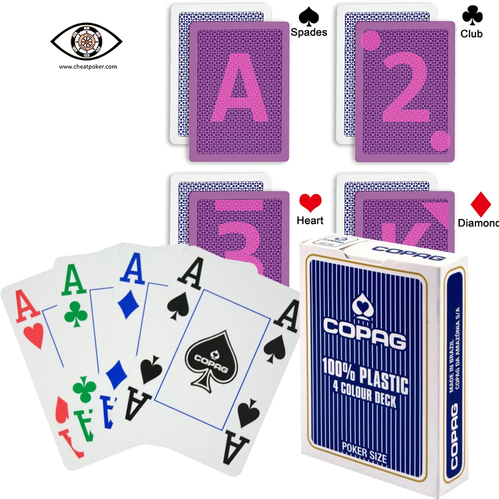 Игральные карты Copag с маркировкой 4 цвета палуба для инфракрасных пластиковых