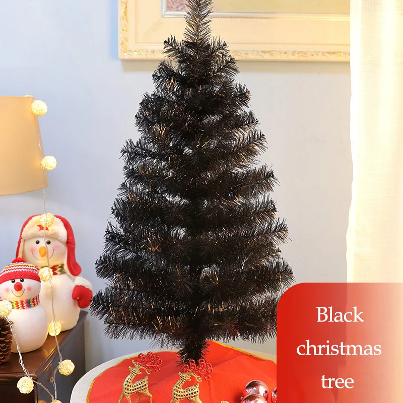 60/90 см Черные искусственные мини украшения для рождественской елки семейное