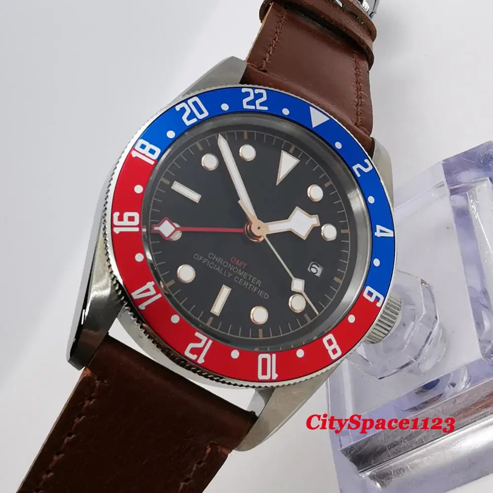 Механические наручные часы corgдругие 41 мм стерильный циферблат сапфир GMT