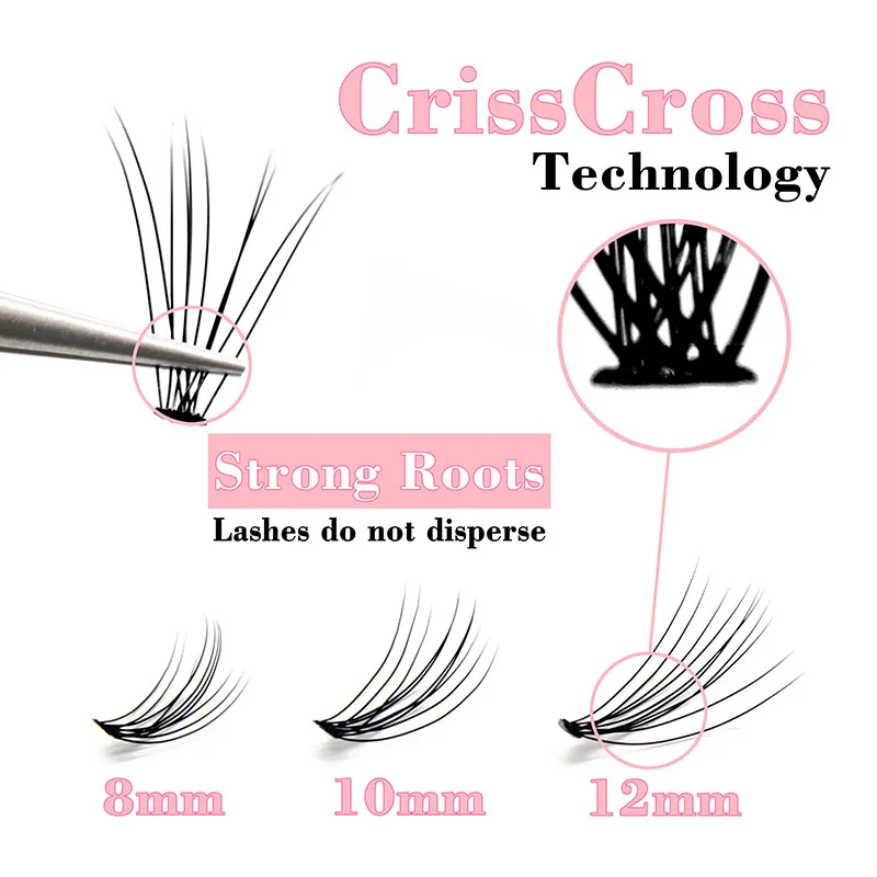 Navina 60 узлов/Чехол натуральные накладные ресницы для наращивания макияж 10D