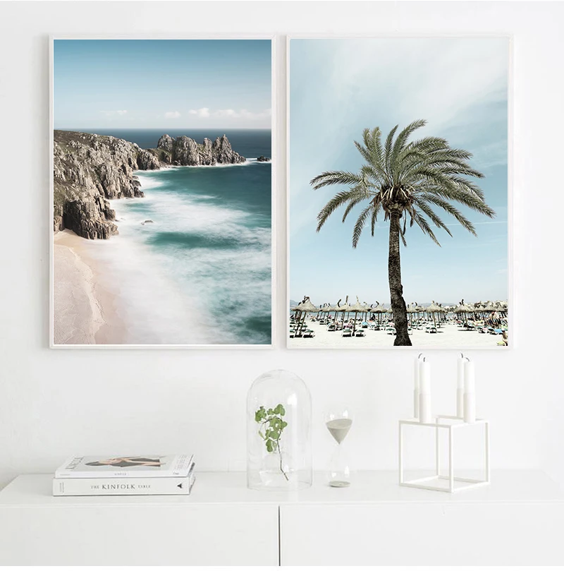 Морской океан пляж мост холст Постер скандинавский пейзаж природа морской