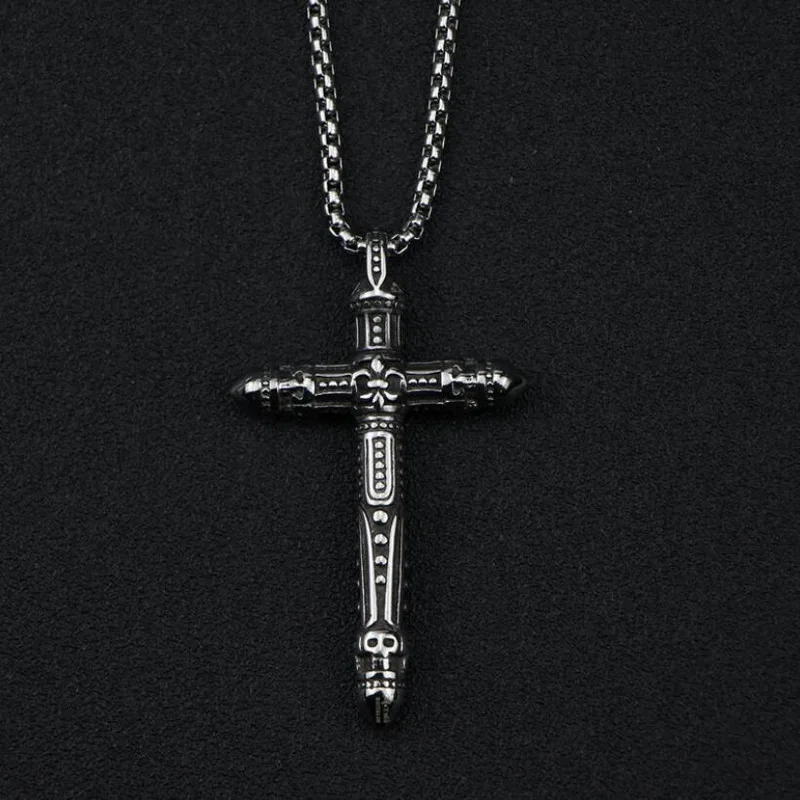 

Ожерелье с крестом из титановой стали для повседневного использования, Портативные Инструменты для самообороны, в стиле панк, локомотив, дл...