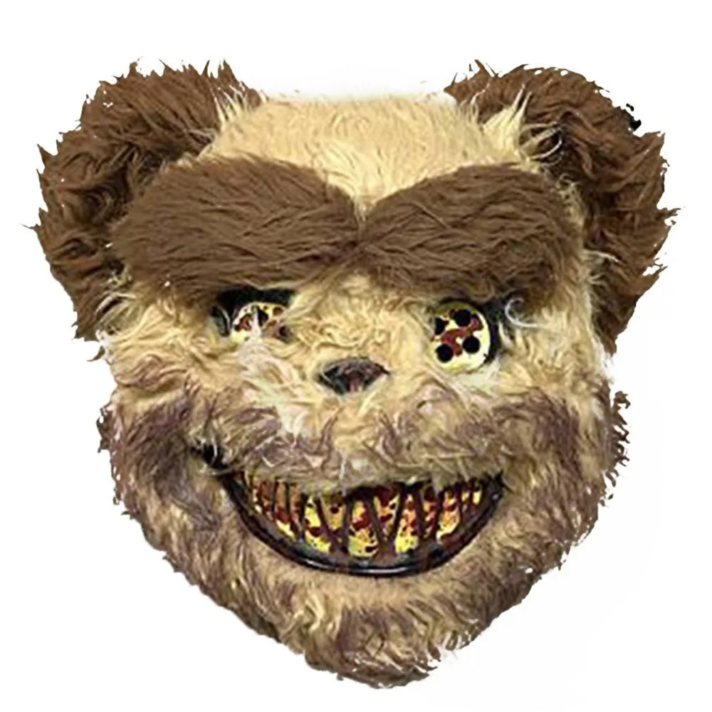 Yellow Bear Маска на Хэллоуин кровавый убийца кровавая пушистая маска на Хэллоуин пушистая ролевая игра для детей и взрослых страшная маска - Цвет: Yellow Bear