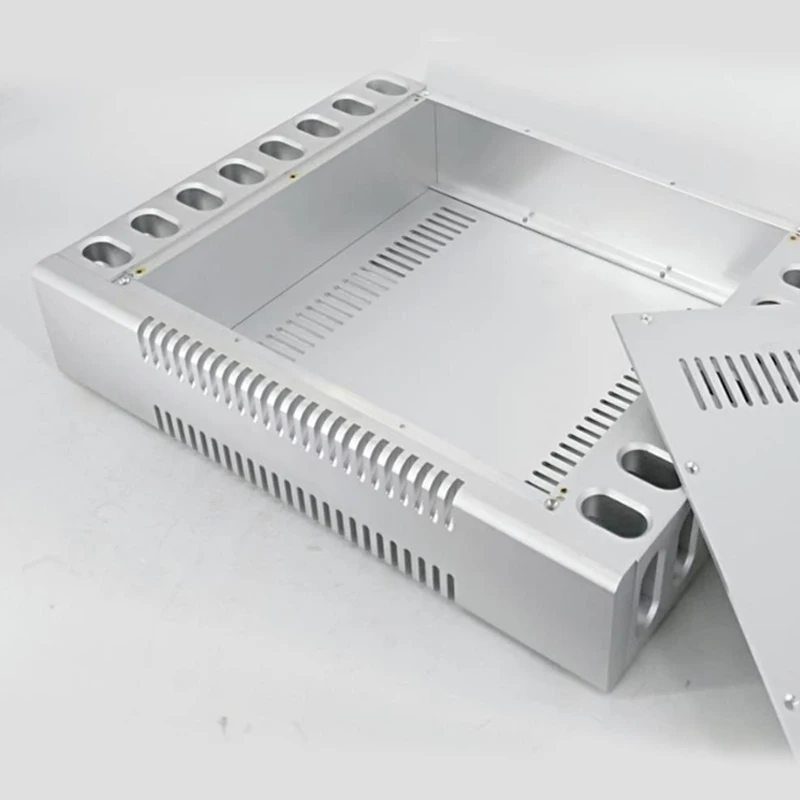 

Vogue CNC4309B 430*92*340mm All Aluminum Post Level CNC Amplifier Chassis Box House DIY With Cooling Holes Amplifier Case Shell