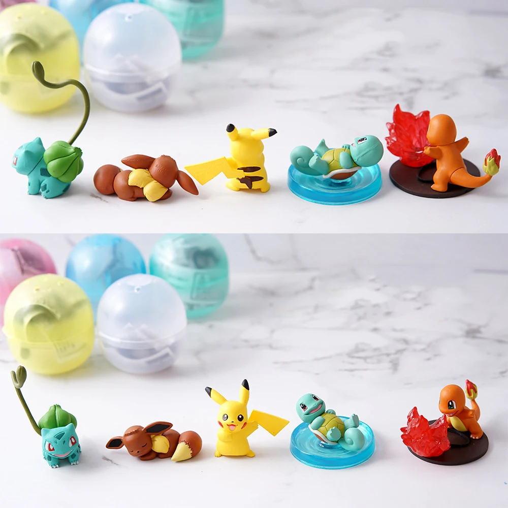 

Takara Tomy Pokemon 5PCS/set Pikachu Charmander Squirtle Bulbasaur Action Figure Ex Elf Ball Children Toy Gifts Toy