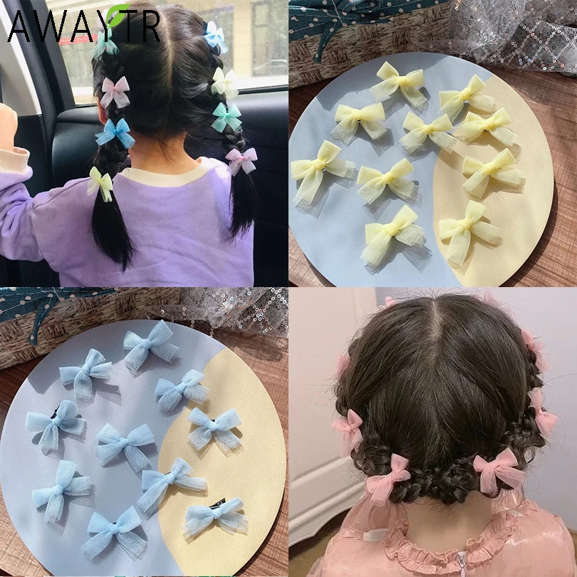 

10 шт./компл. сетчатая кружевная лента мини-фото с зажимом для девочек заколки для волос заколки Заколки Головные уборы Детские аксессуары дл...