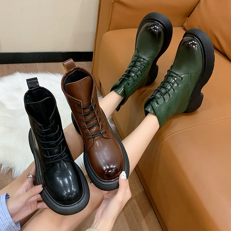 

boots women's autumn and winter cotton to keep warm 2021 new thick-soled increased niche fashion retro short boots