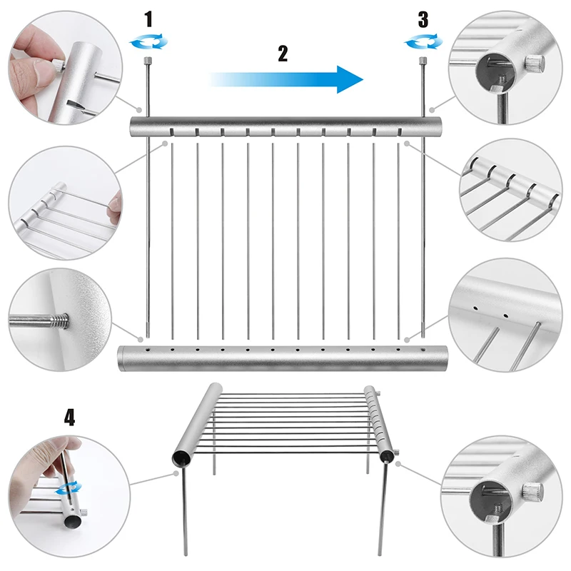 Портативный складной гриль для барбекю из нержавеющей стали карманный