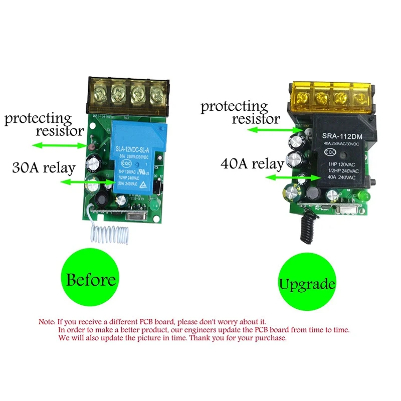 

Wireless Remote Switch, 40A Relay,Wireless RF Switch for Household Appliances, Electrical Equipment