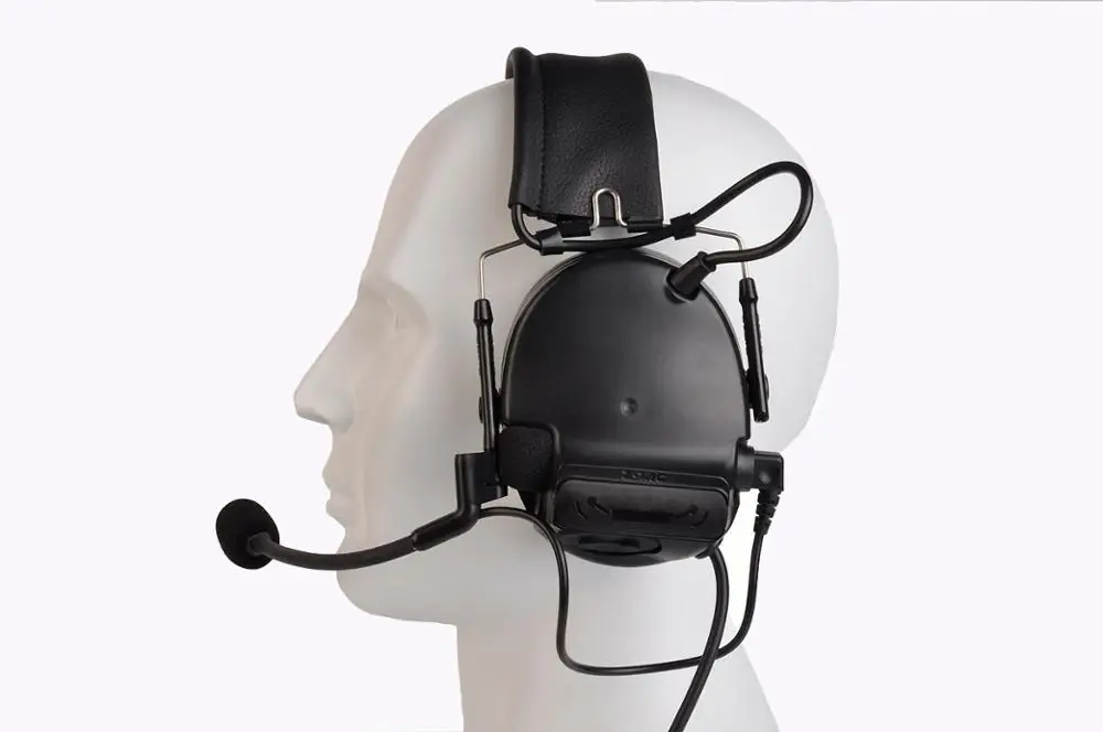 Z-TAC Genuine Upgrade Tactical Headset Noise Reduction Headset Z051 BK And PTT U94 Airsoft Z113 Free Camo Headband