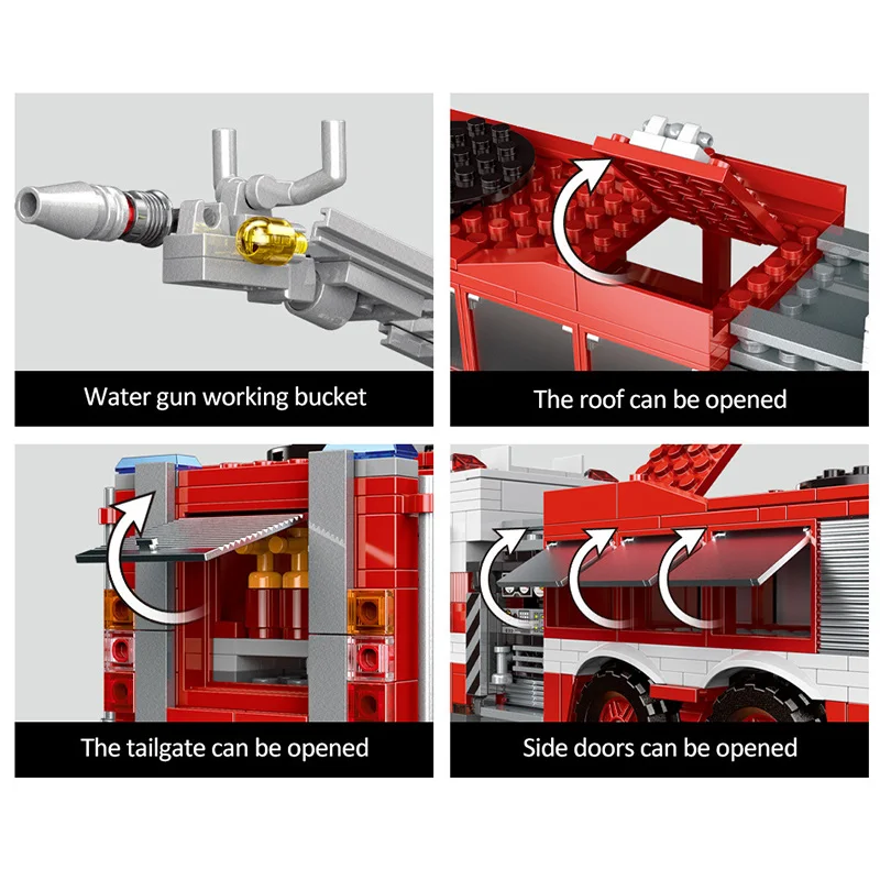 Городская серия пожарная машина лестница модель автомобиля строительные блоки