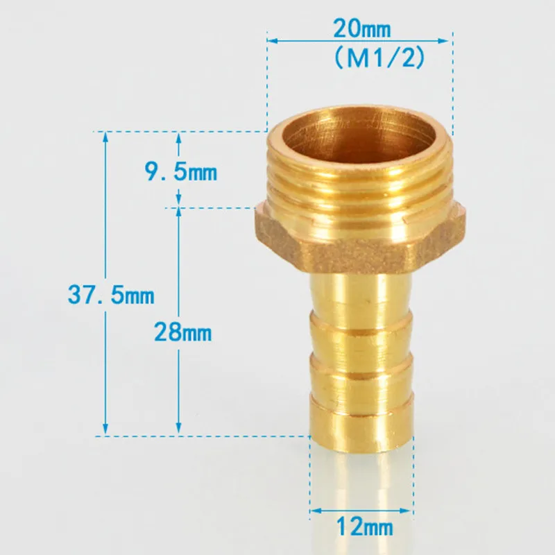 

1/2\\\" Brass Pipe Fitting Hose Barb Tail BSP Male Connector Joint Coupler Adapter 100% Brand New And High Quality