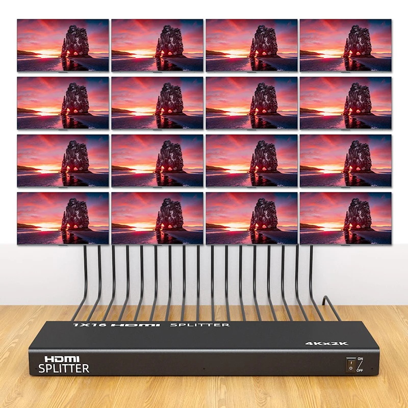 4k x 2k HDMI сплиттер 1x16 видео дистрибьютор преобразователь 4K 3D HD 1080P 1 в 12 16 Выход для PS3