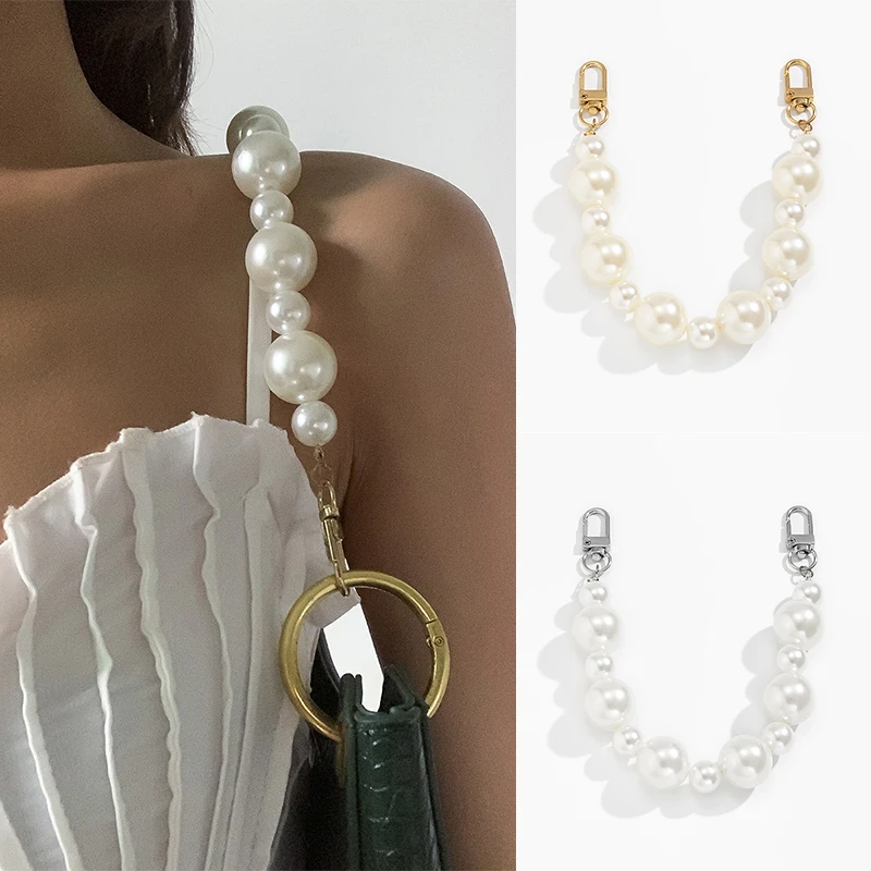 

New Elegant Pearl Bag Strap For Handbag Accessories DIY purse Belt Handles Beaded Chain Bag strap Bag Parts Accessories
