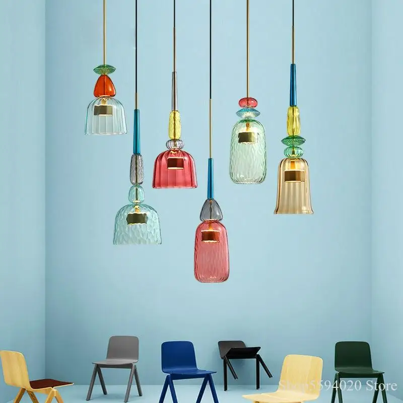 Цветная светодиодная Подвесная лампа Ins в современном стиле люстра из цветного