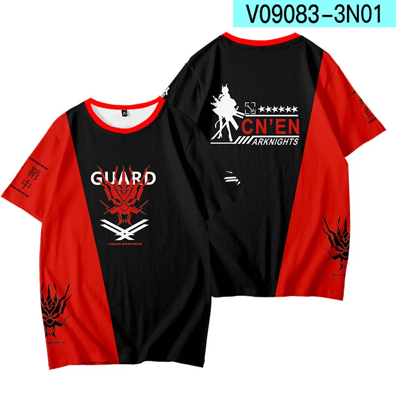 

Hot Game Arknights Cosplay T-Shirt Camisetas Hombre 3D Print Rhodes Island Nian Lappland Texas Short Sleeve Tee Shirt Streetwear