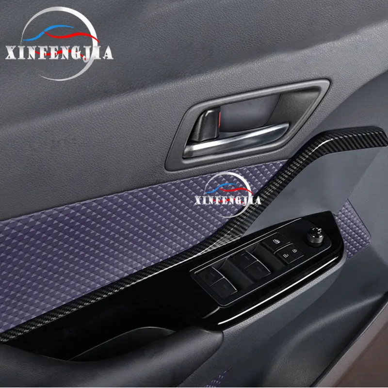 

For Toyota CHR C-HR 18-19 Carbon Fiber Color Car Car style 2 UDS interior trim front door trim panel decorative strip