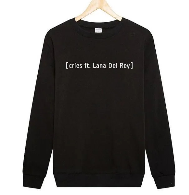 

Cries Ft. Lana Del Rey Letter Long Sleeve Pullover Tops Autumn Winter Sweatshirt Black Clothes Woman Hoodies