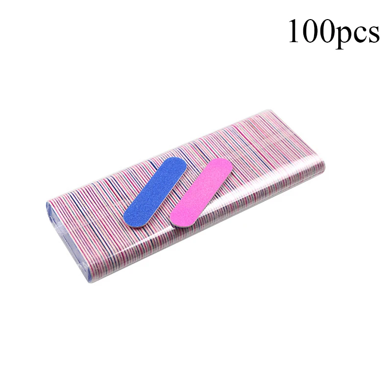 

100 pcs Mini Double-Sided Nail Buffer Professional Nails Files Art Tools Sand Emery Board Sandpaper 100/240 Grit for Manicure