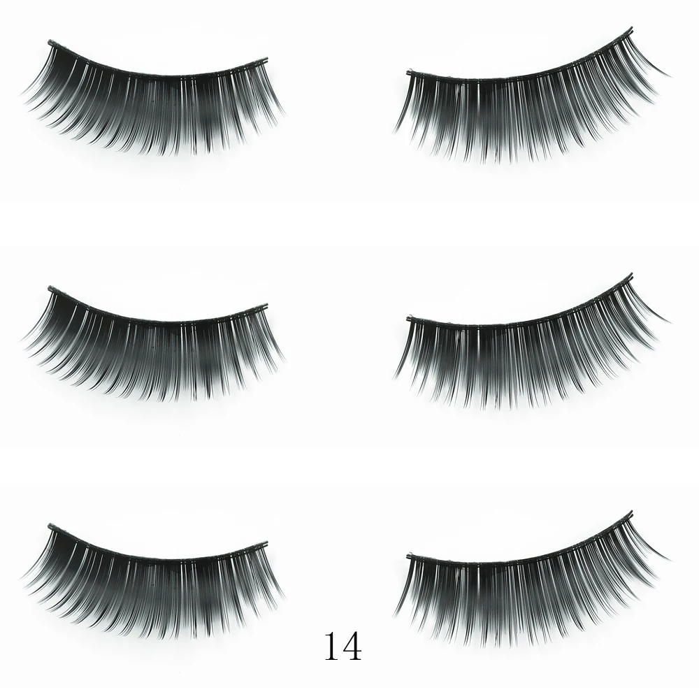 Новинка 3 пары модные натуральные накладные ресницы хлопок Поддельные макияж