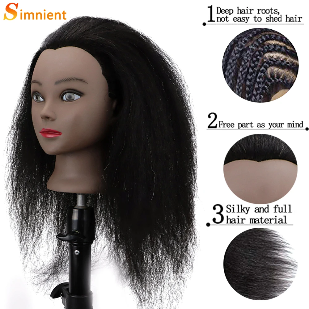 Afro Mannequin Heads Mannequin for Hairstyles 100% Humhair Wig Heads for Hairdressers Hair for Dolls Good Header Hair Salon Wigs