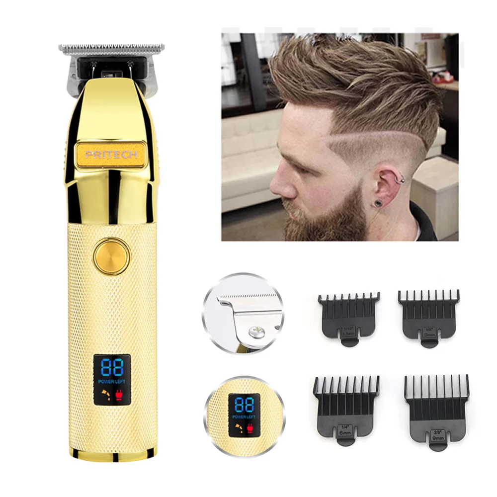 

Pritech Salon Ceramic Blade New Professional Men Rechargeable Electric Hair Clipper Professional Hair Trimmer