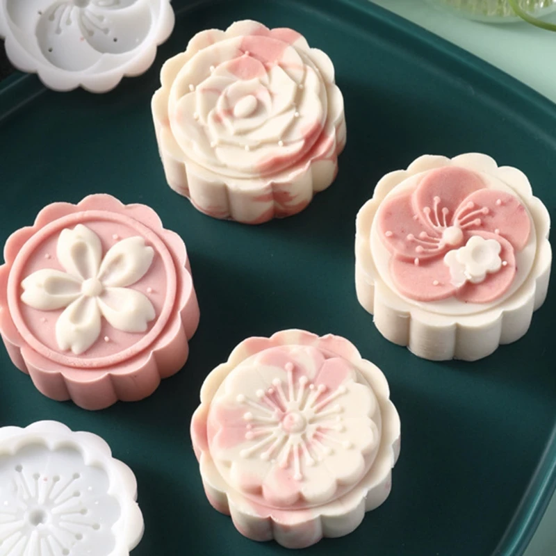 50 г Mooncake плесень 8 сливы цветок штампы печенья Ручной пресс зеленый бобы