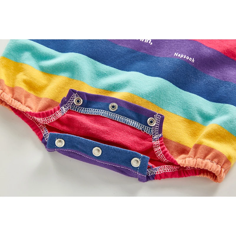 

New 2020 Spring Autumn Baby Girl Rompers Baby Girl Long Sleeves Rainbow Triangle Clothing Baby Girl Clothing Rompers